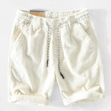 Anneliis – Cord Shorts Mit Elastischem Bund – Weiß