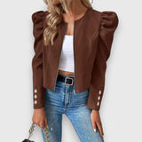 Lucia – Jacke mit Puffärmeln – Braun