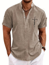Samuelson - Elegantes Kurzarmhemd Mit Kragen – Khaki