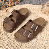 Abigail | Gepolstert Riemchen Sandalen – Kaffeebraun