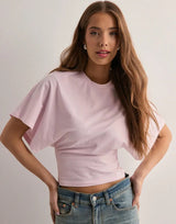 Paula - Basic-Bluse mit tailliertem Schnitt und weiten Ärmeln – Rosa