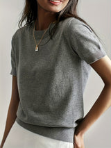 Ruby | Lässiger Pullover mit Rundhalsausschnitt – Grau