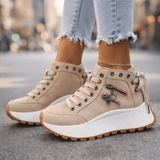 Kamala – Klobige Sohle Schnür Turnschuh – Khaki