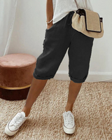 Damen Bequeme Kordelzug Shorts | Kurze Hosen Damen – Schwarz