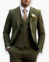 Herren Anzug 3-teilig Slim Fit | Klassisch & Elegant für Hochzeitsgäste – Smaragdgrün
