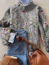 Yvra | Klassische Vintage Blumenpullover – Geblumte