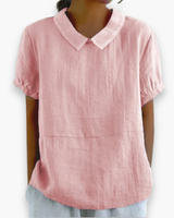 Damen Entspannte Kurzarmbluse | Elegant – Rosa
