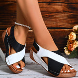 Gela - Offene Komfort-Sandalen – Schwarz und Weiß