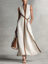 Nadine | Damen Leinenkleid Breeze – Leichtes Leinen Sommerkleid – Weiß