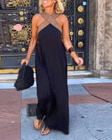 Salve™ - Elegantes Kleid mit Kontrastfarbe – Schwarz
