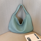 Estelle - Große handgewebte Schultertasche für Damen – Großer Blauer See
