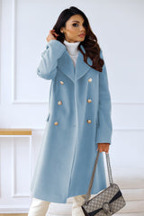 Damen Reverskragen Trenchcoat | Winter – Blau