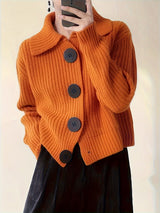 Amy – Lässiger Langarm Pullover – Orang
