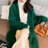 Yassi – Lange Strickjacke aus Kaschmir – Grün