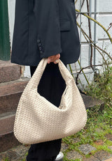 Tote Weidengeflecht-Tragetasche – Beige