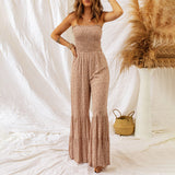 Amelia - Langer Boho-Overall mit Druck – Caqui
