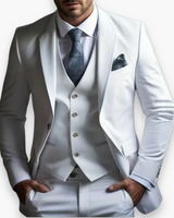 Herren Anzug 3-teilig Slim Fit | Klassisch & Elegant für Hochzeitsgäste – Weiß