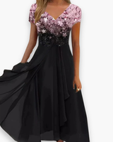 Damen Elegantes Festliches Kleid | Vielseitig – Rosa Schwarz