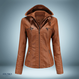 Lederjacke mit kapuze – Karamell