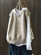 Mia – pullover mit rundhalsausschnitt – Champagnergolden