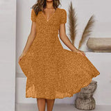Melisaria – Elegantes Kleid mit Blumenmuster – Gelb