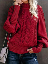Tinsley – Lässiger Langarm Strickpullover – Rot