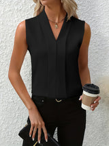 Nivellea – Elegante ärmellose Bluse – Schwarz