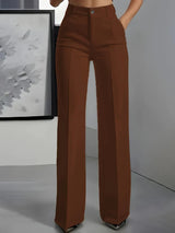 Hodit - Stylische Stretch Hose Mit Hoher Taille – Braun