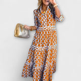 Loradia – Midikleid mit Kettenprint – Orange