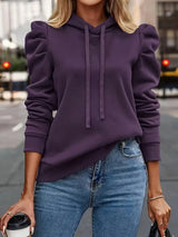 Nandita - Atmungsaktiver Langarm Kapuzenpullover – Purpur