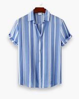 Herren Klassisches Gestreiftes Hemd | Elegant Sommer Hemd – Hellblau
