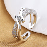 Personalisierter geometrischer verstellbarer Ring – Silbrig