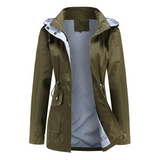 Trenchcoat Damen | Übergangsjacke Mit Abnehmbarer Kapuze – Grün