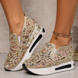 Heleen – Turnschuh Mit Hoher Taille Und Pailletten – Golden