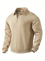 Rafael | Vintage-Zip-Pullover mit geometrischem Design – Khaki