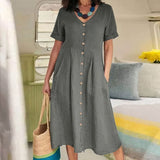 Briar - Müheloses Knopfkleid – Grau