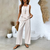 Elma - Elegantes Sommer-Zweiteiler-Set für Damen – Beige