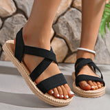 Dove | Leicht Espadrille-Stil Sandalen – Schwarz
