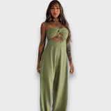Salome – Jumpsuit mit Cut-out und Rückendetail – Grün