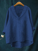 Annika | Oversized Leinen-Bluse – Blau
