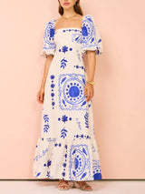 Costa Serena Kleid – Weiß und Blau