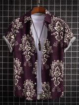 Tropisches 3D-Blumen-Hawaii-Hemd – Stil und Komfort in einem – Lila