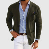 Moderne Herren Strickjacke | Leichter Cardigan Mit Taschen – Dunkelgrün