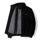 Retro winter sherpa jacke für herren – eisglanz – Schwarz