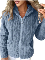GAELLE | Langarm Kapuzenpullover Mit Reißverschluss – Blau