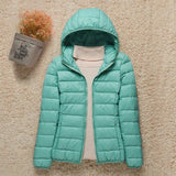 Wasserdichte und ultraleichte winterjacke für damen – Hellblau