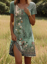 JULIA – Lebhaftes Kleid im Bohemian-Stil – Hellgrün
