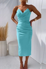 Seren | Trägerlos Hochzeitsgastkleid – Turqoise