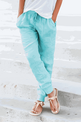 Josephine | Kordelzug Knöchelbündchen Joggerhose – Türkis