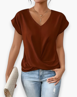 Damen Elegantes Twist Front Top | V-Ausschnitt – Rot